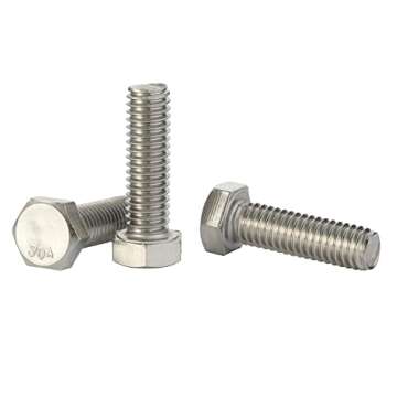 3/8-16 x 3/4" Hex Head Cap Screw Bolts, External Hex Drive, Stainless Steel 18-8 (304), Fully Threaded, 10 PCS