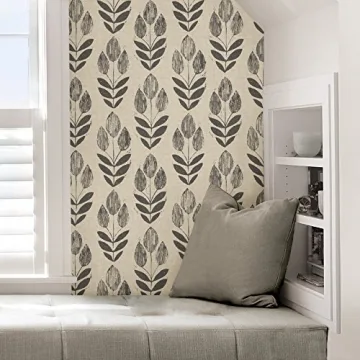 NuWallpaper Folk Tulip Peel & Stick Wallpaper for Easy Decor