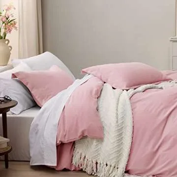Bedsure Pink Duvet Cover King Size - 3 Pieces Prewashed Extra Soft Bedding Set, Includes 1 Duvet Cover 104x90 Inches with Zipper Closure & 2 Pillow Shams, Comforter Not Included