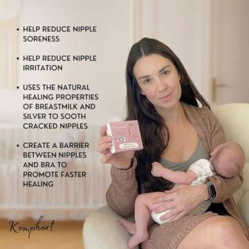 Komphort Silver Nipple Covers for Nursing Moms - Soothe and Support