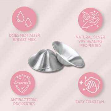 Komphort Silver Nipple Covers for Nursing Moms - Soothe and Support