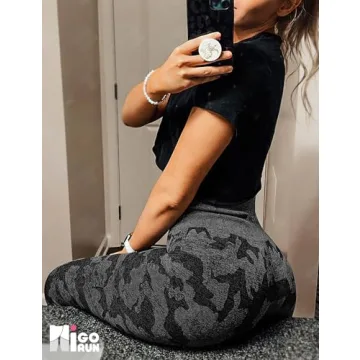 HIGORUN Seamless Camo Leggings for Women | High Waist Style