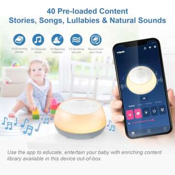 VTech BC8213 V-Hush Junior Sleep Training Soother with 40 Stories/Songs/Sounds & Record Your own Voi...