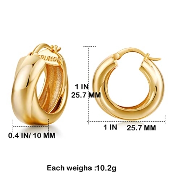 Stylish FRUMOS Chunky Hoop Earrings - Perfect Gift for All Occasions