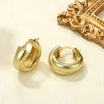 Stylish FRUMOS Chunky Hoop Earrings - Perfect Gift for All Occasions