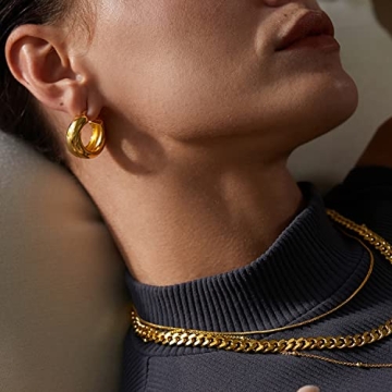 Stylish FRUMOS Chunky Hoop Earrings - Perfect Gift for All Occasions