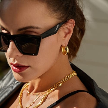 Stylish FRUMOS Chunky Hoop Earrings - Perfect Gift for All Occasions