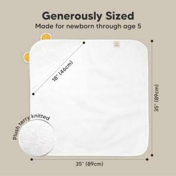 KeaBabies Baby Hooded Towel - Viscose Derived from Bamboo Baby Towel, Toddler Bath Towel, Infant Towels, Large Hooded Towel, Soft Baby Towels with Hood for Girls, Babies, Newborn Boys (Bear)