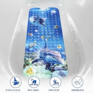 MJIAIDEA Kids Bath Mat - Non-Slip Dolphin Design