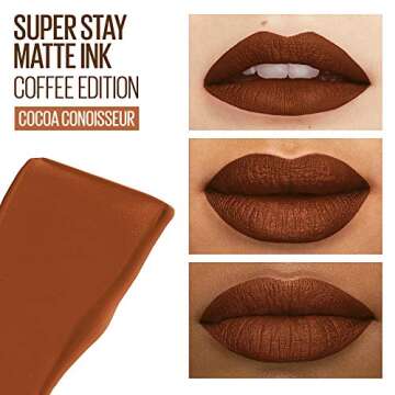 Maybelline New York SuperStay Matte Ink Liquid Lipstick, Coffee Edition, Cocoa Connoisseur, 0.17 Oun...