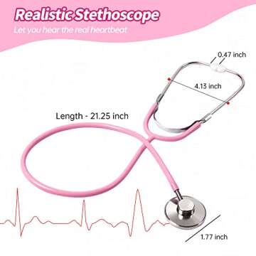 Phobby Kids Doctor Kit, 8 Pieces Kids Doctor Playset with Medical Storage Bag & Real Stethoscope, Pr...