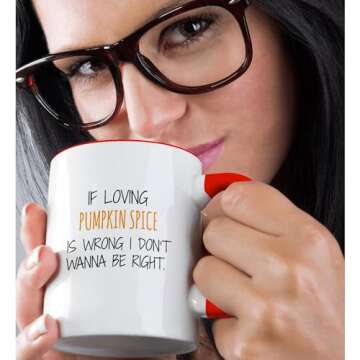 3dRose If Loving Pumpkin Spice Is Wrong Mug, 11oz, Red,mug_221794_5