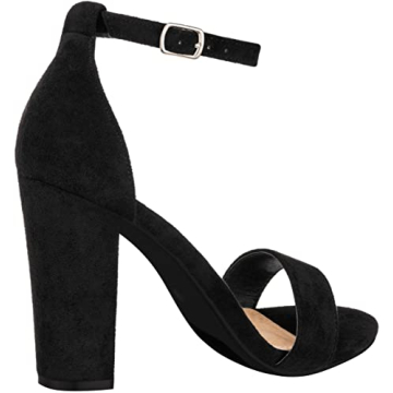 ILLUDE Women’s Open Toe Ankle Strap High Heels