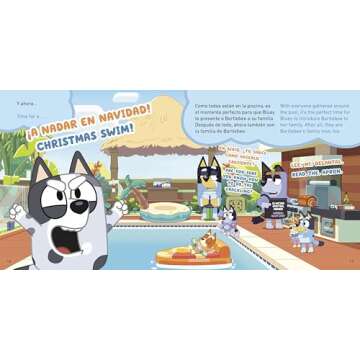 Bluey: Christmas Swim/Nadando en Navidad (Bilingual English-Spanish Edition)