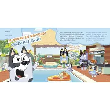 Bluey: Christmas Swim/Nadando en Navidad (Bilingual English-Spanish Edition)