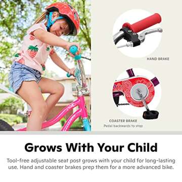 Schwinn Koen & Elm BMX Style Toddler and Kids Bike, For Girls and Boys, 18-Inch Wheels, With Training Wheels, Chain Guard, and Front Basket, Recommended Height 42-52 Inch, Purple