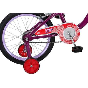 Schwinn Koen & Elm BMX Style Toddler and Kids Bike, For Girls and Boys, 18-Inch Wheels, With Training Wheels, Chain Guard, and Front Basket, Recommended Height 42-52 Inch, Purple