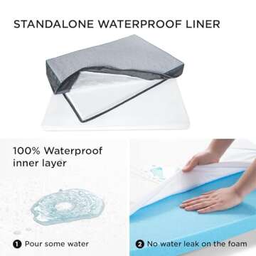 Bedsure Orthopedic Dog Bed for Extra Large Dogs - XL Memory Foam, 2-Layer Thick Pet Bed with Removable Washable Cover and Waterproof Lining (41x29x4 Inches), Grey