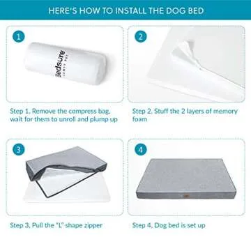 Bedsure Orthopedic Dog Bed for Extra Large Dogs - XL Memory Foam, 2-Layer Thick Pet Bed with Removable Washable Cover and Waterproof Lining (41x29x4 Inches), Grey