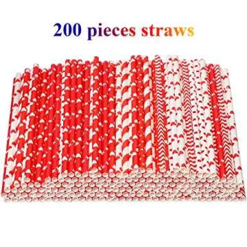 Cooraby 200 Eco-Friendly Valentine’s Day Paper Straws