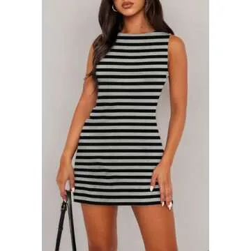 Stylish WIHOLL Sleeveless Mini Dress for Summer 2024