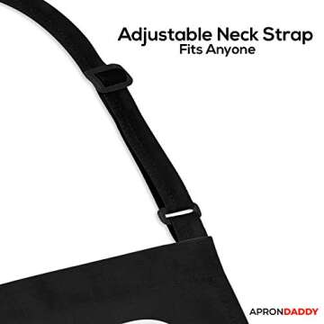 APRON DADDY - Best Flipping Dad Ever Adjustable Large 1 Size Fits All - Poly/Cotton Apron with 2 Pockets - Father's Day Gift for Dad, Father, Husband, Chef