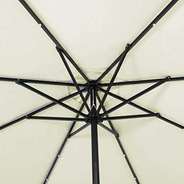 LEAGUE&CO 10 Feet Offset Cantilever Umbrella with Solar Lights