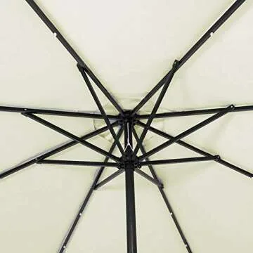 LEAGUE&CO 10 Feet Offset Cantilever Umbrella with Solar Lights