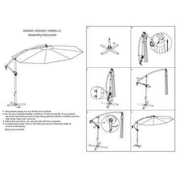 LEAGUE&CO 10 Feet Offset Cantilever Umbrella with Solar Lights