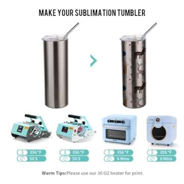 PYD Life Silver Sublimation Tumblers 20 OZ Pack of 4