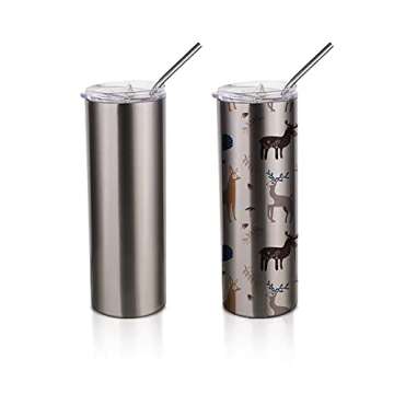PYD Life Silver Sublimation Tumblers 20 OZ Pack of 4