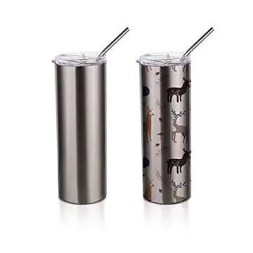 PYD Life Silver Sublimation Tumblers 20 OZ Pack of 4