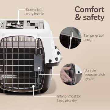 Petmate Two-Door Dog and Cat Kennel - Plastic Crate for Pets Up to 10 Pounds - Top Loading or Front Loading Pet Carrier - Airline Approved - For Home, Car, or Travel - Made in USA - 19 Inches - White