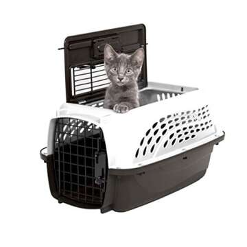 Petmate Two-Door Dog and Cat Kennel - Plastic Crate for Pets Up to 10 Pounds - Top Loading or Front Loading Pet Carrier - Airline Approved - For Home, Car, or Travel - Made in USA - 19 Inches - White