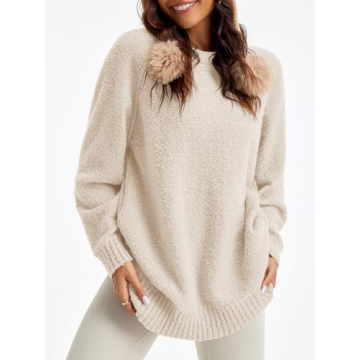 Saodimallsu Women's Fuzzy Oversized Sweater 2024 Cozy Style