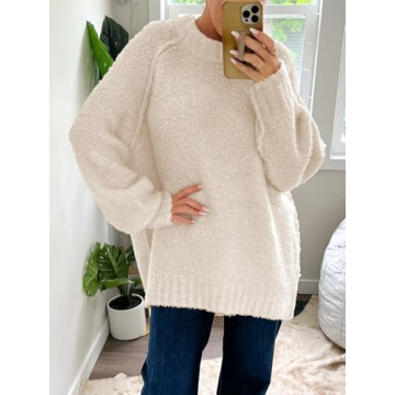 Saodimallsu Women's Fuzzy Oversized Sweater 2024 Cozy Style