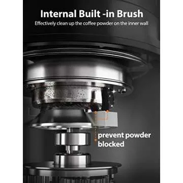 Aromaster Burr Coffee Grinder, Coffee Grinder Electric, Stainless Steel Coffee Bean Grinder, 48 Grind Settings, Espresso/Pour Over/Cold Brew/French Press Coffee Maker, Beige