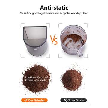 Aromaster Burr Coffee Grinder, Coffee Grinder Electric, Stainless Steel Coffee Bean Grinder, 48 Grind Settings, Espresso/Pour Over/Cold Brew/French Press Coffee Maker, Beige