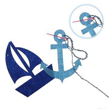 Bilipala Nautical Bunting Banner, Nautical Party Decorations, Pennant Banners for Party