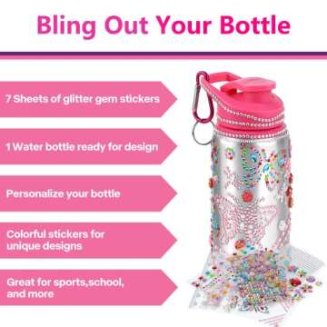 Gifts for Girls, Decorate Your Own Water Bottle Kits for Girls, Art Supplies for Girls for Kids 6-8-...