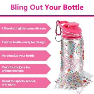 Gifts for Girls, Decorate Your Own Water Bottle Kits for Girls, Art Supplies for Girls for Kids 6-8-...