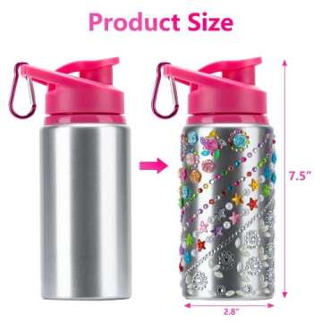 Gifts for Girls, Decorate Your Own Water Bottle Kits for Girls, Art Supplies for Girls for Kids 6-8-12, Teen Arts and Crafts Toys Kits for Daughter Niece Sister Granddaughter Birthday DIY Gift Ideas