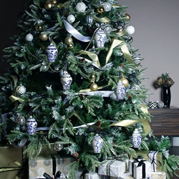 Classic Blue and White Ginger Jar Ornaments for Christmas