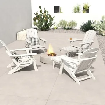 Comfortable FOOWIN Adirondack Chair with Ottoman