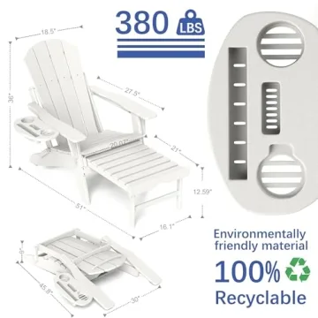 Comfortable FOOWIN Adirondack Chair with Ottoman