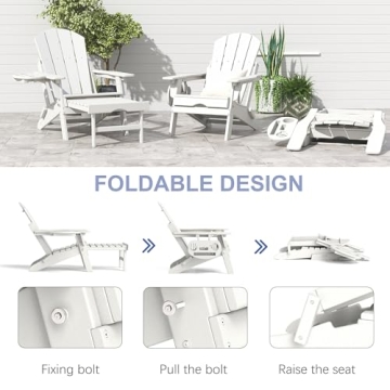 Comfortable FOOWIN Adirondack Chair with Ottoman