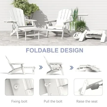 Comfortable FOOWIN Adirondack Chair with Ottoman