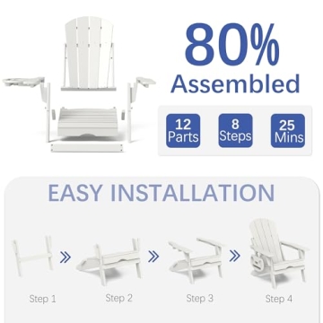 Comfortable FOOWIN Adirondack Chair with Ottoman