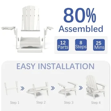 Comfortable FOOWIN Adirondack Chair with Ottoman