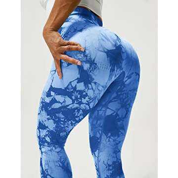 VOYJOY Tie Dye Seamless Leggings for Women High Waist Yoga Pants, Scrunch Butt Lifting Elastic Tights